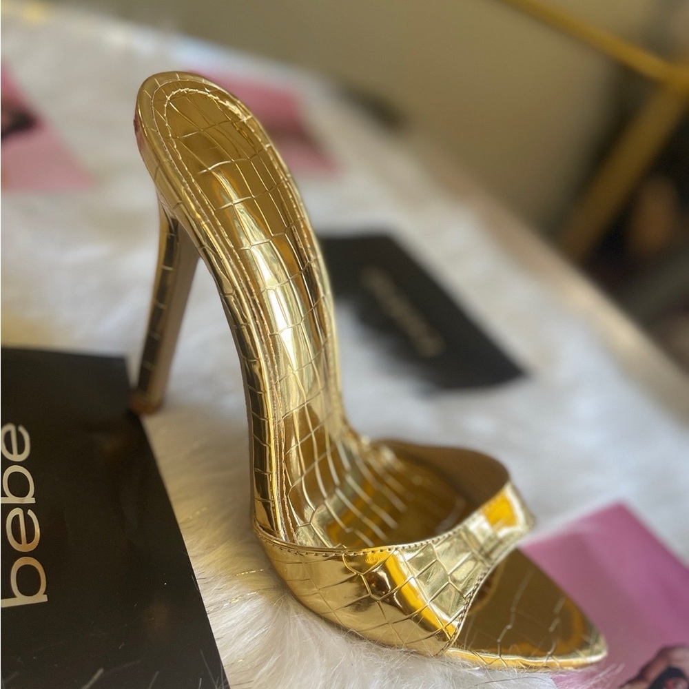 Gold Slippers with Metallic Shine